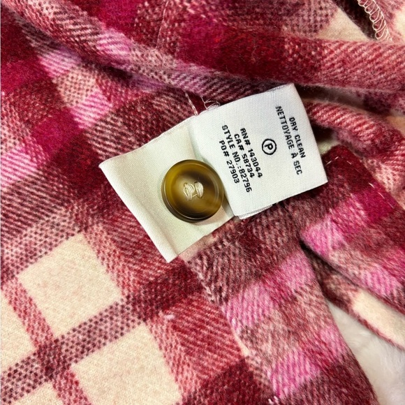 Bagatelle Pink Plaid Cropped Wool Blend Women’s Small Jacket- Fuzzy & Soft - Picture 6 of 11